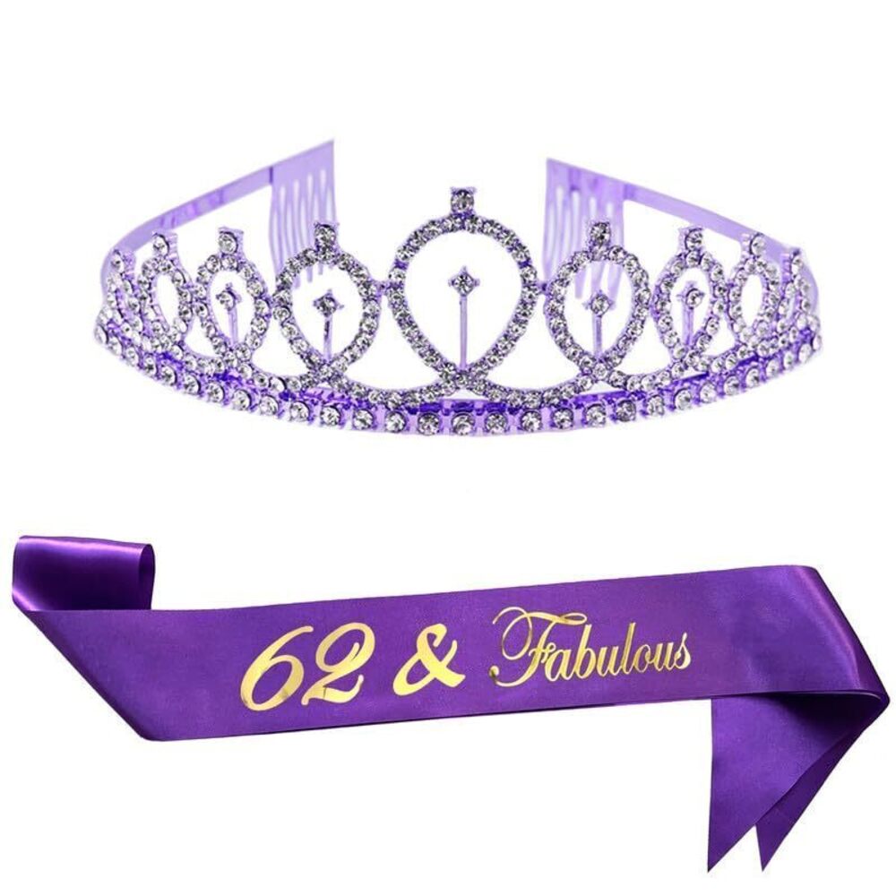 6520 Birthday Crown 62 & Fabulous, Headwear Girls Birthday Party Favors